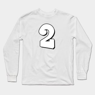 Number 2 white / black Long Sleeve T-Shirt